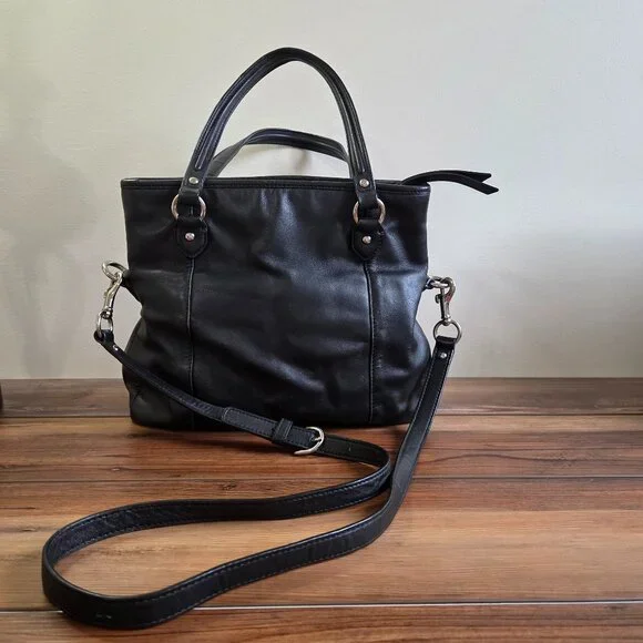 Coach Daisy Mia Black Leather Crossbody Bag Purse - Picture 4 of 16